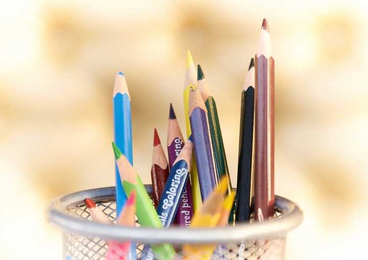 The Festival Youth Instruction lessons are now available. colored pencils in a metal basket