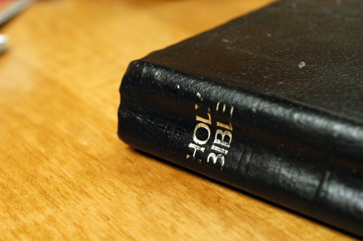 Dual themes are common in Bible prophecy. A Bible on a table.